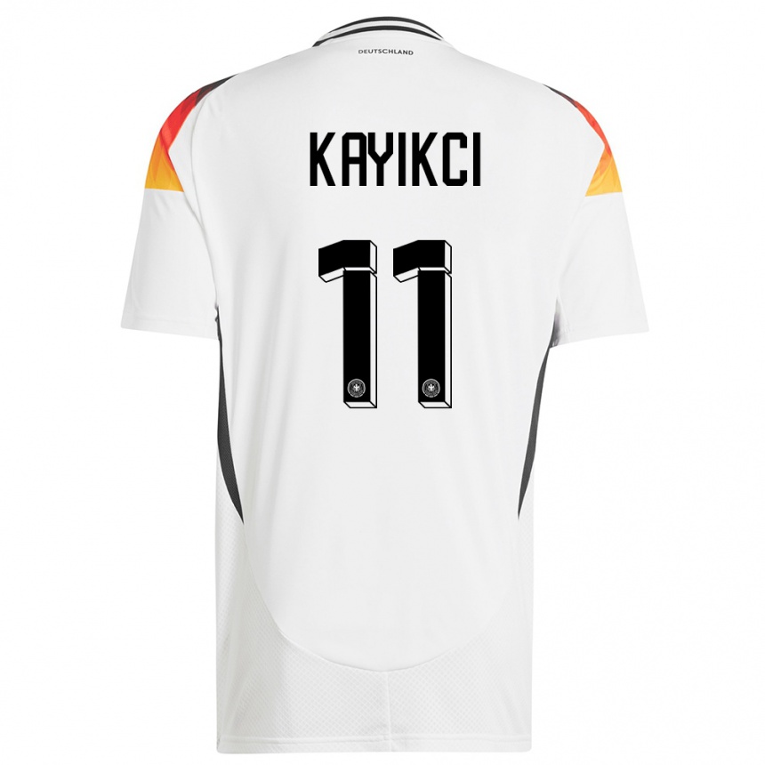 キッズフットボールドイツハスレット・カイクチ#11白ホームシャツ24-26ジャージーユニフォーム