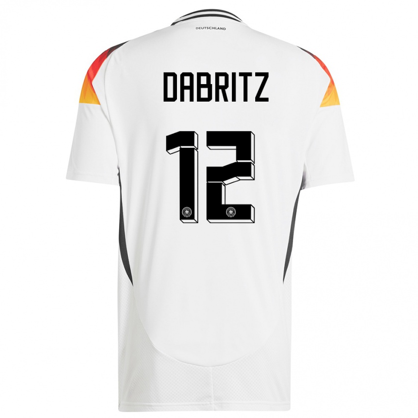 キッズフットボールドイツサラ・ダブリッツ#12白ホームシャツ24-26ジャージーユニフォーム