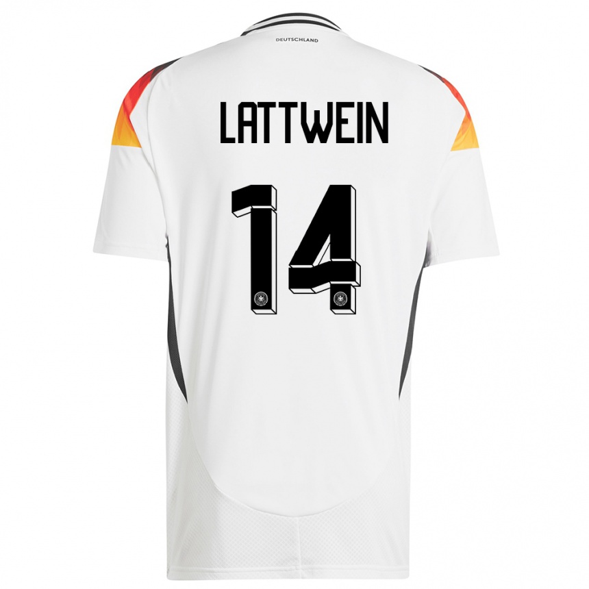 キッズフットボールドイツレナ・ラットヴァイン#14白ホームシャツ24-26ジャージーユニフォーム
