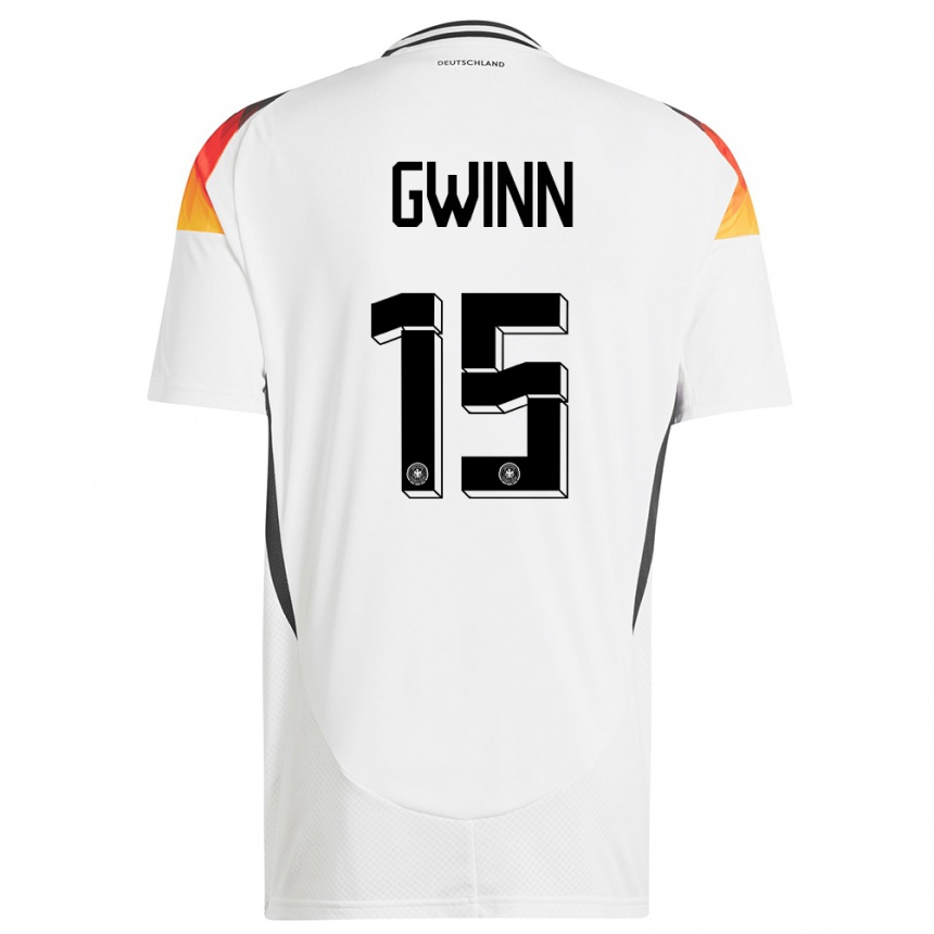 キッズフットボールドイツジュリア・グヴィン#15白ホームシャツ24-26ジャージーユニフォーム