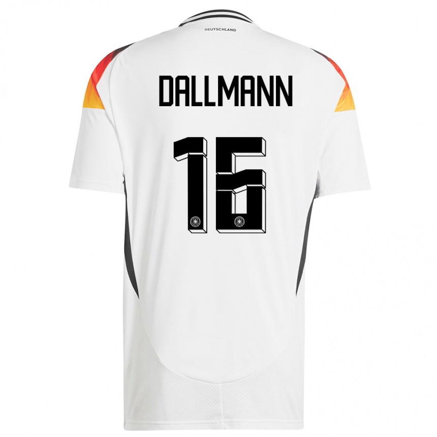 キッズフットボールドイツリンダ・ダルマン#16白ホームシャツ24-26ジャージーユニフォーム