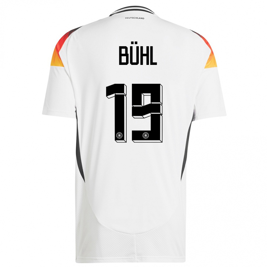 キッズフットボールドイツクララ・ビュール#19白ホームシャツ24-26ジャージーユニフォーム