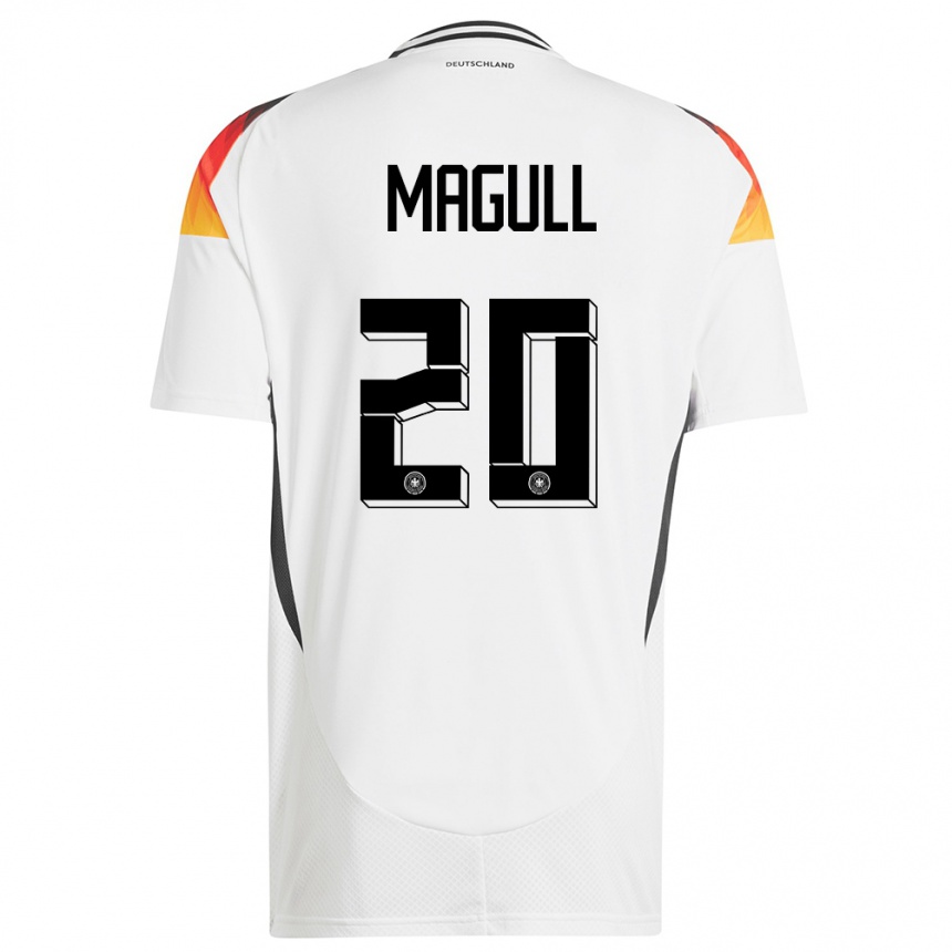 キッズフットボールドイツリナ・マガル#20白ホームシャツ24-26ジャージーユニフォーム