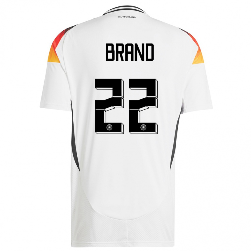 キッズフットボールドイツジュール・ブラント#22白ホームシャツ24-26ジャージーユニフォーム