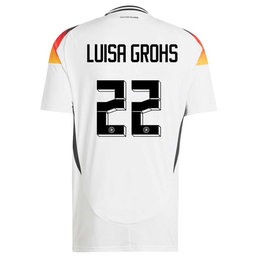 キッズフットボールドイツマリア・ルイサ・グロース#22白ホームシャツ24-26ジャージーユニフォーム
