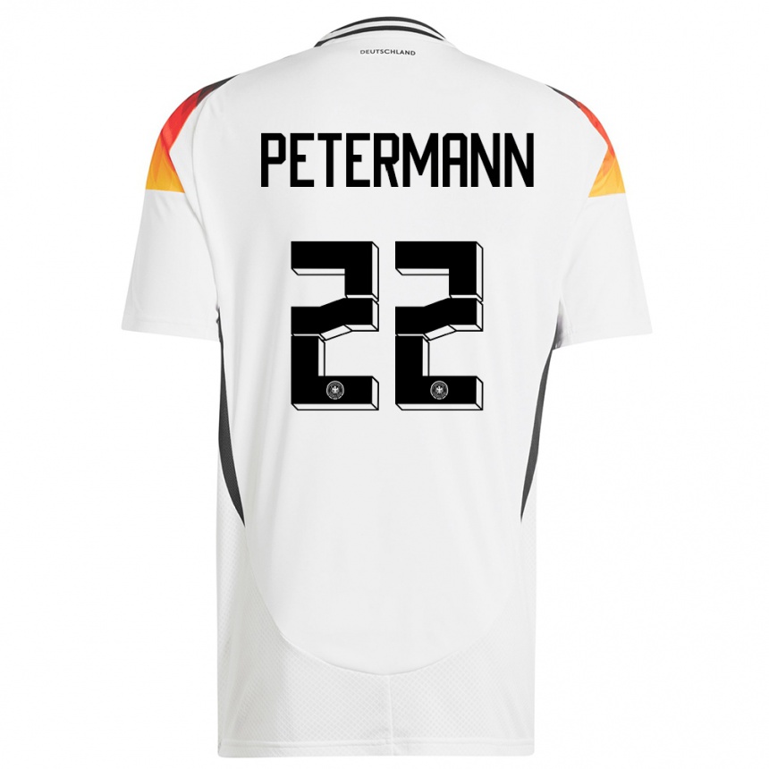キッズフットボールドイツレナ・ペーターマン#22白ホームシャツ24-26ジャージーユニフォーム