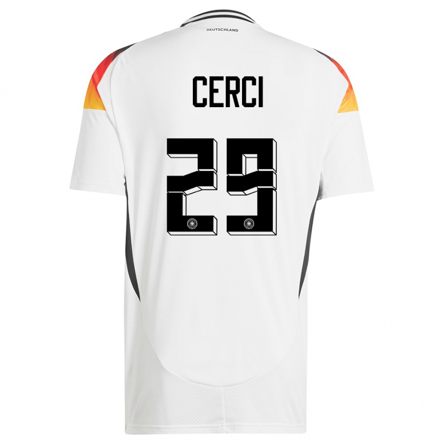 キッズフットボールドイツセリーナ・チェルチ#29白ホームシャツ24-26ジャージーユニフォーム