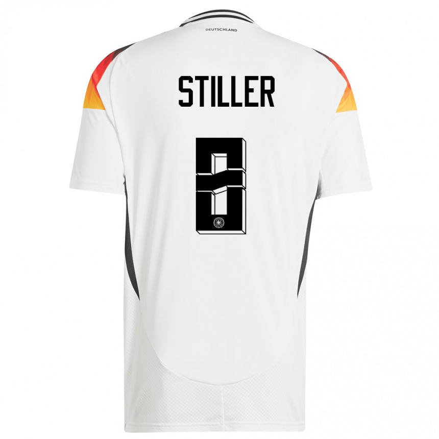 キッズフットボールドイツアンジェロ・スティラー#8白ホームシャツ24-26ジャージーユニフォーム
