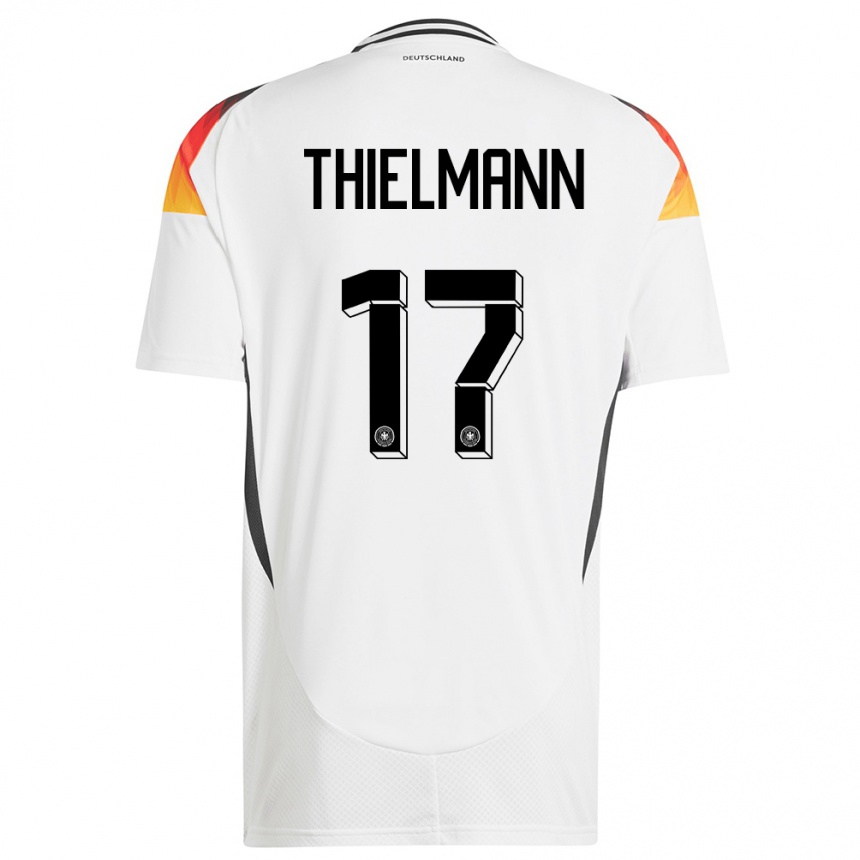 キッズフットボールドイツヤン・ティールマン#17白ホームシャツ24-26ジャージーユニフォーム