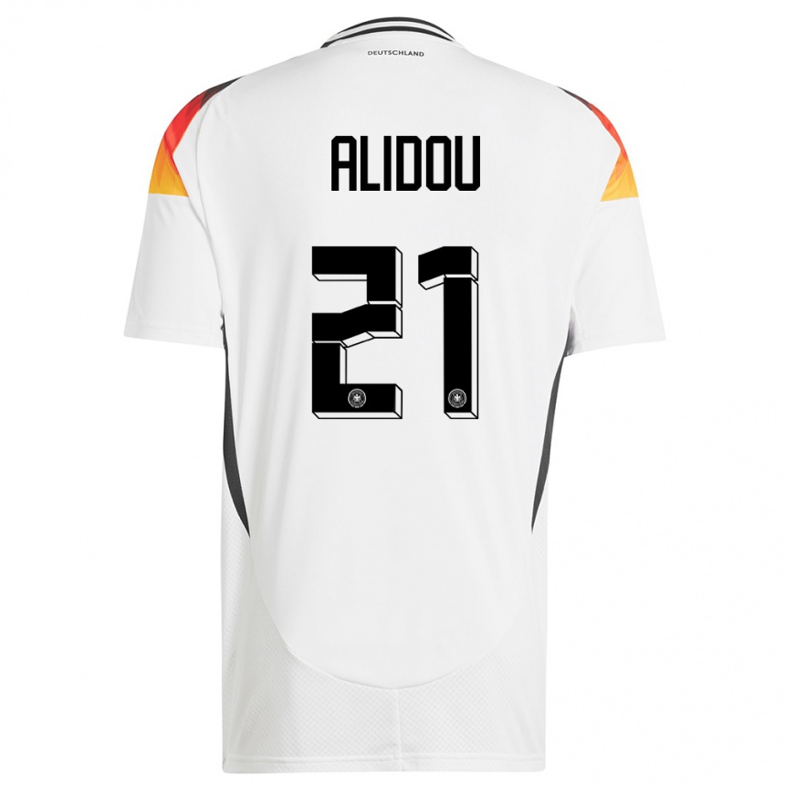 キッズフットボールドイツファリデ・アリドゥ#21白ホームシャツ24-26ジャージーユニフォーム
