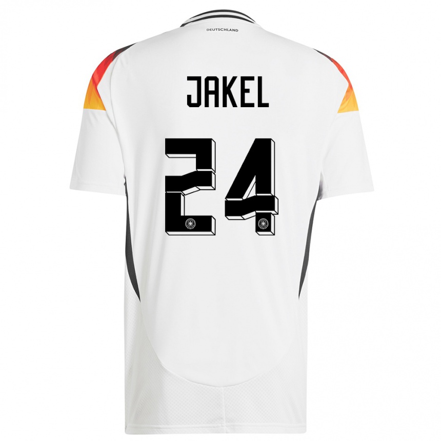 キッズフットボールドイツフレデリク・ジャケル#24白ホームシャツ24-26ジャージーユニフォーム