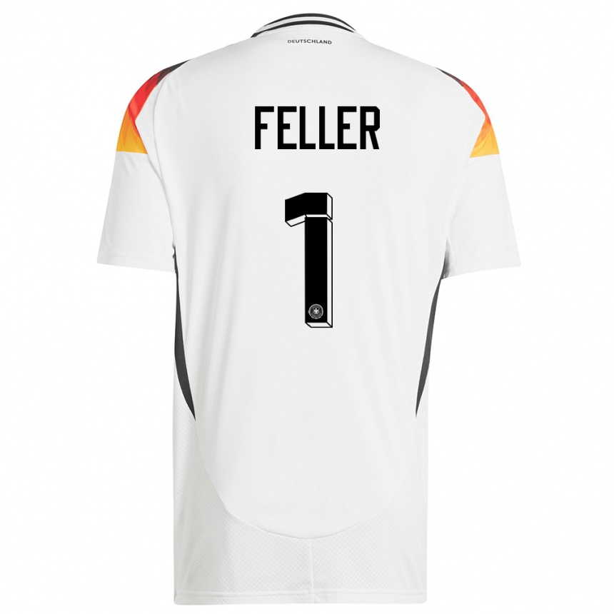 キッズフットボールドイツフランク・フェラー#1白ホームシャツ24-26ジャージーユニフォーム