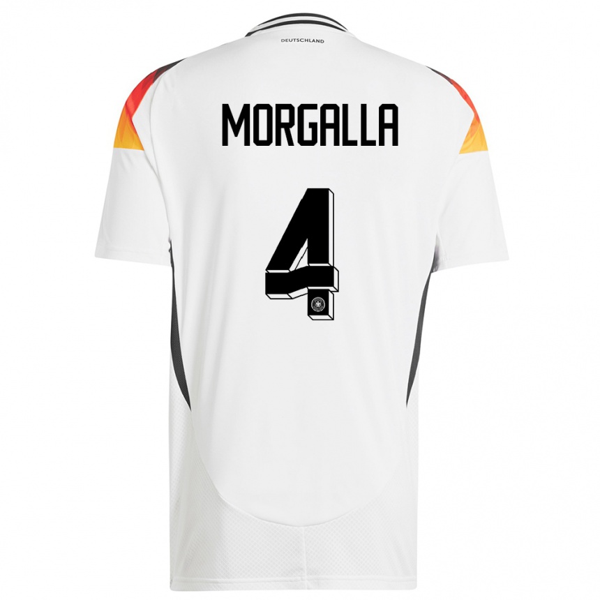 キッズフットボールドイツレアンドロ・モルガラ#4白ホームシャツ24-26ジャージーユニフォーム