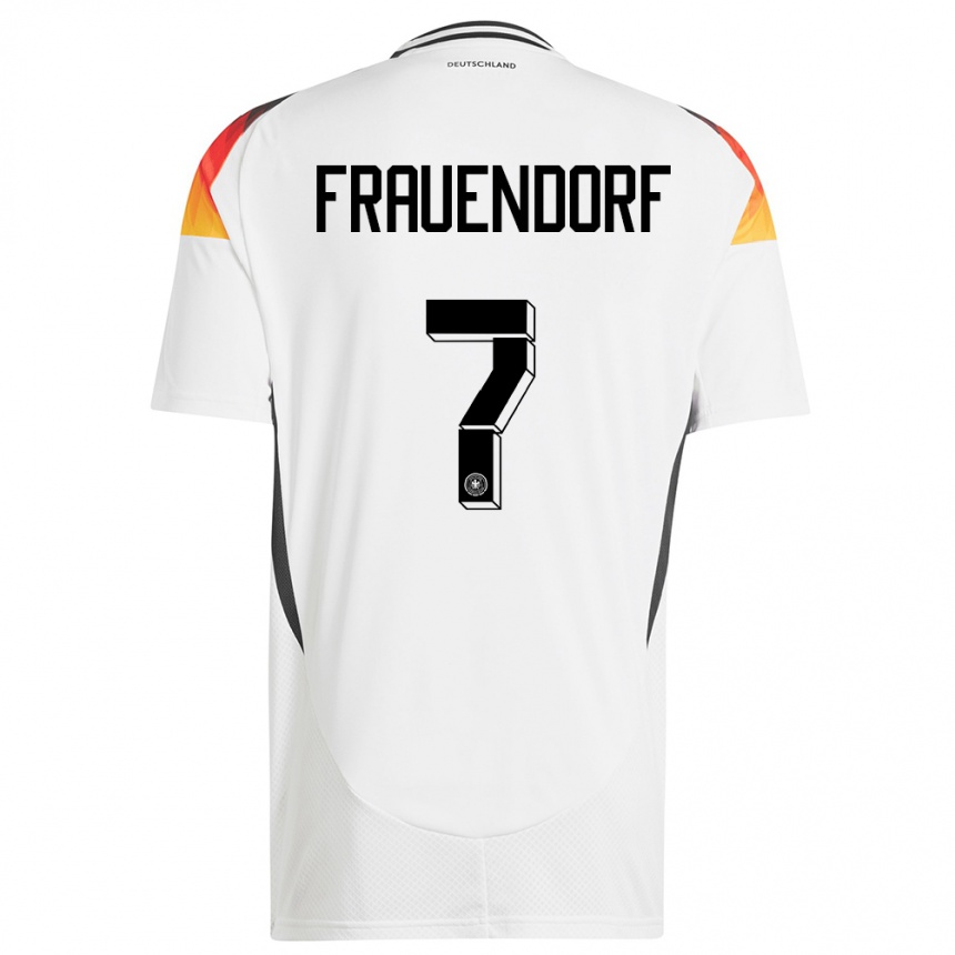 キッズフットボールドイツメルカム・フラウエンドルフ#7白ホームシャツ24-26ジャージーユニフォーム