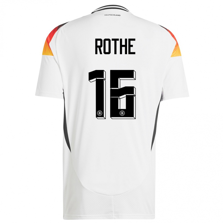 キッズフットボールドイツトム・ローテ#16白ホームシャツ24-26ジャージーユニフォーム