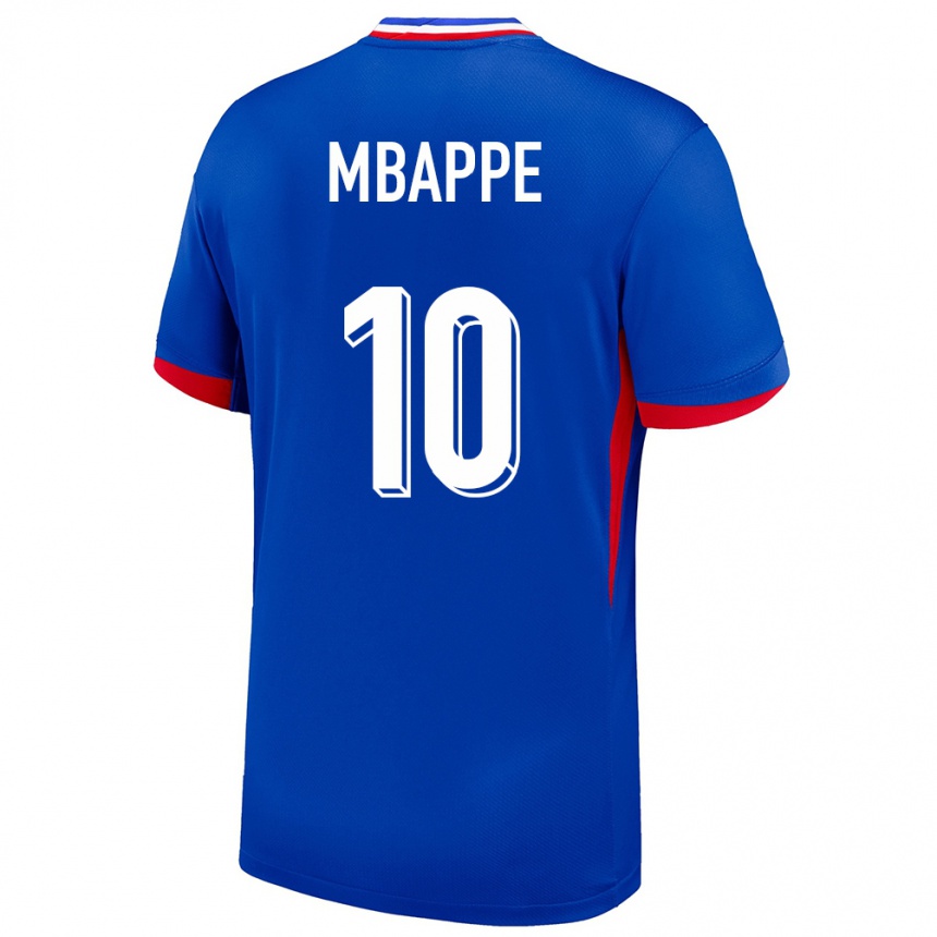 キッズフットボールフランスキリアン・エムバペ#10青ホームシャツ24-26ジャージーユニフォーム