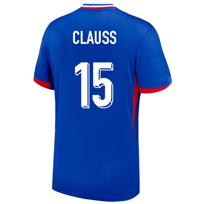 キッズフットボールフランスジョナタン・クラウス#15青ホームシャツ24-26ジャージーユニフォーム