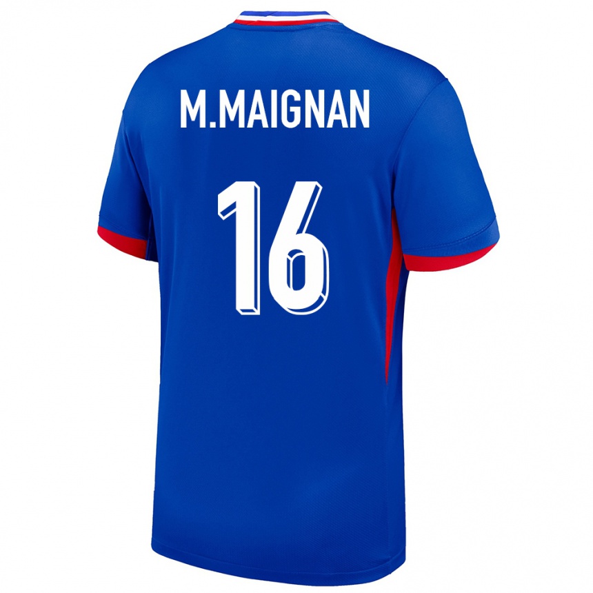キッズフットボールフランスマイク・メニャン#16青ホームシャツ24-26ジャージーユニフォーム