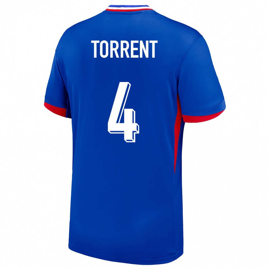 キッズフットボールフランスマリオン・トレント#4青ホームシャツ24-26ジャージーユニフォーム