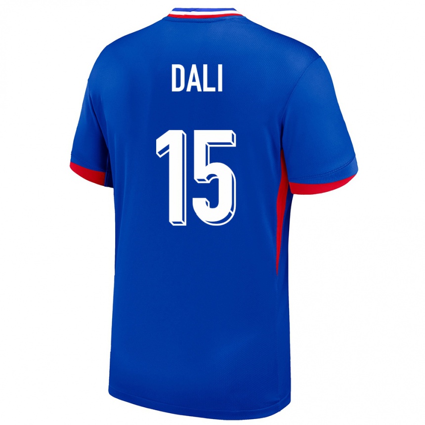 キッズフットボールフランスケンザ・ダリ#15青ホームシャツ24-26ジャージーユニフォーム