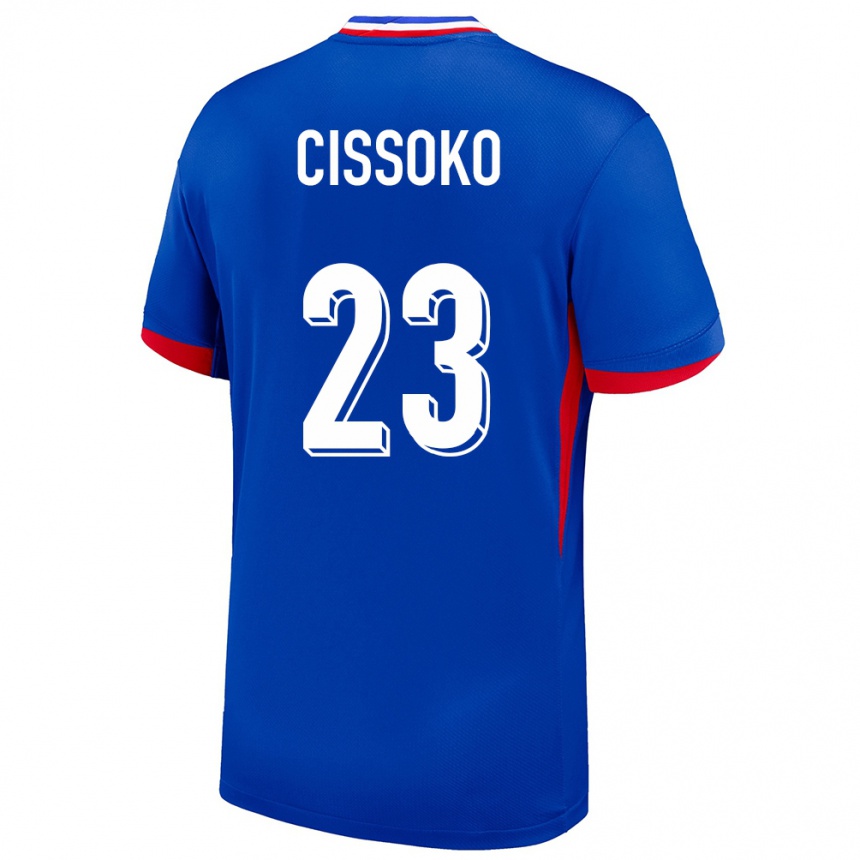 キッズフットボールフランスハワ・シソコ#23青ホームシャツ24-26ジャージーユニフォーム