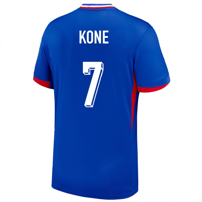 キッズフットボールフランスクアディオ・コネ#7青ホームシャツ24-26ジャージーユニフォーム