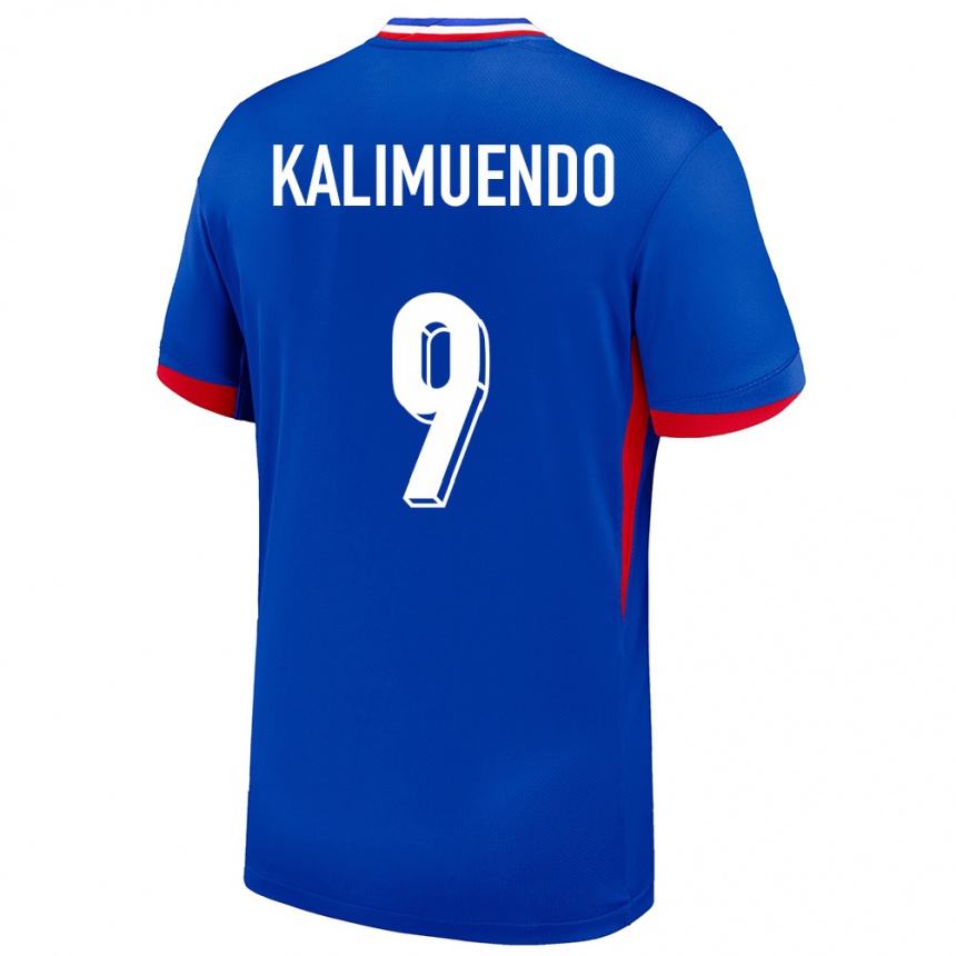 キッズフットボールフランスアルノー・カリムエンド=ムインガ#9青ホームシャツ24-26ジャージーユニフォーム