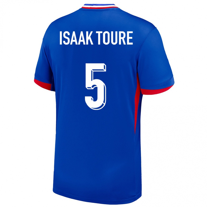 キッズフットボールフランスイサーク・トゥーレ#5青ホームシャツ24-26ジャージーユニフォーム