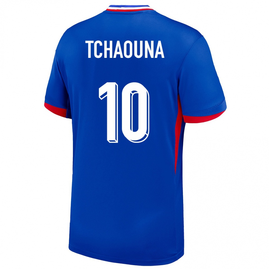 キッズフットボールフランスルウム・チャウナ#10青ホームシャツ24-26ジャージーユニフォーム