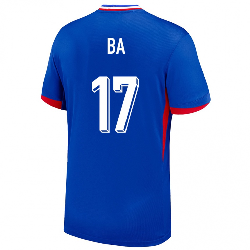 キッズフットボールフランスアブドゥラ・バ#17青ホームシャツ24-26ジャージーユニフォーム