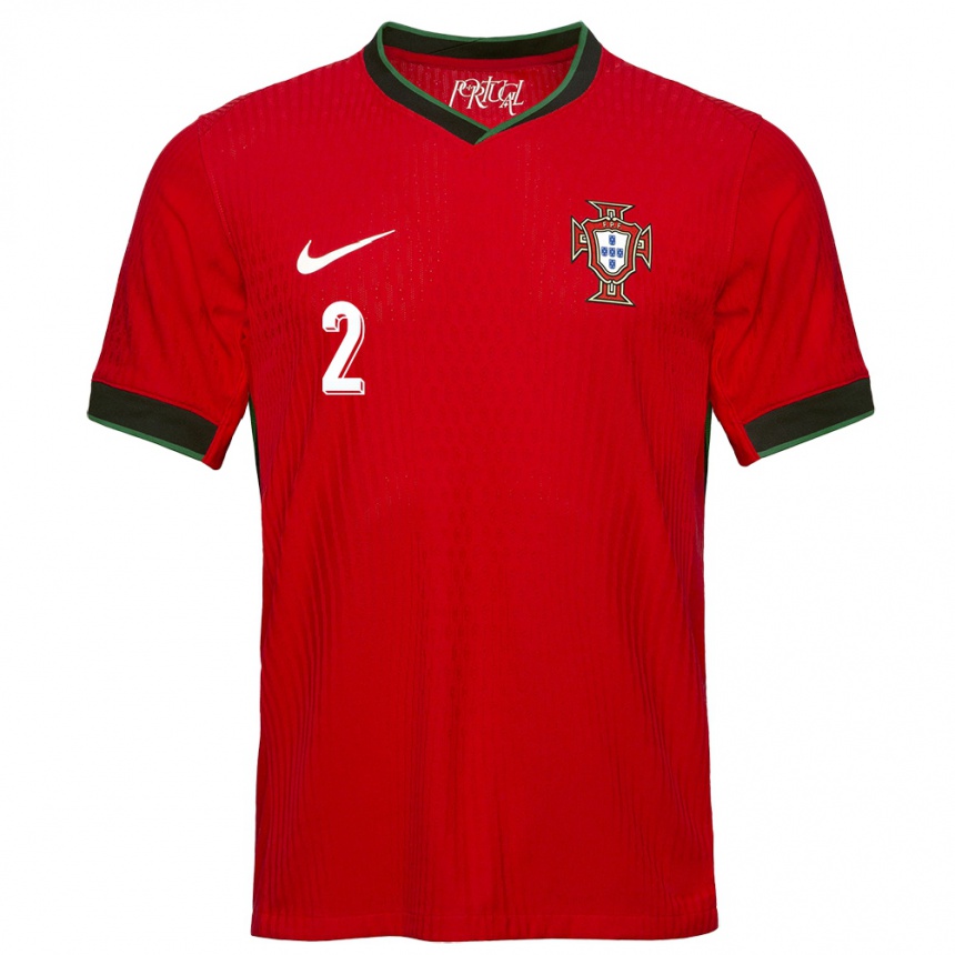 キッズフットボールポルトガルマルティム・フェルナンデス#2赤ホームシャツ24-26ジャージーユニフォーム