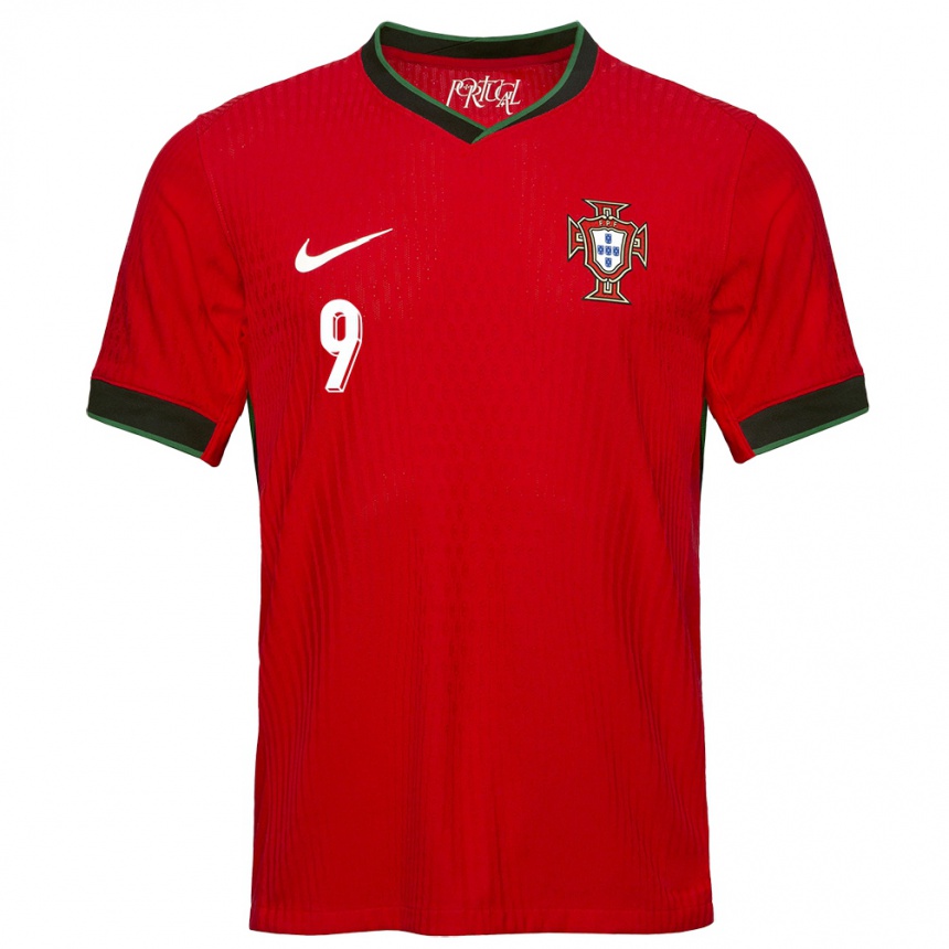 キッズフットボールポルトガルヘルクラノ・ヌビアン#9赤ホームシャツ24-26ジャージーユニフォーム