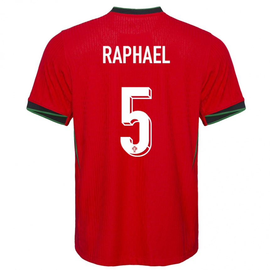 キッズフットボールポルトガルラファエル・ゲレイロ#5赤ホームシャツ24-26ジャージーユニフォーム