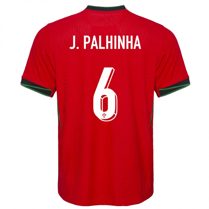 キッズフットボールポルトガルジョアン・パリーニャ#6赤ホームシャツ24-26ジャージーユニフォーム