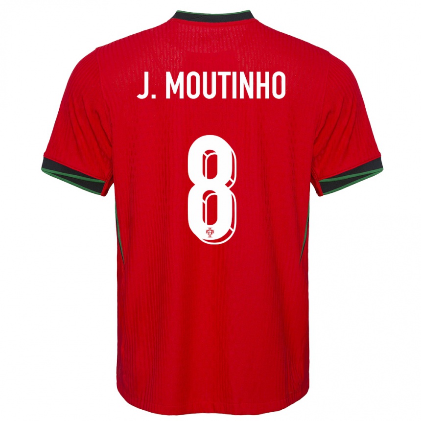 キッズフットボールポルトガルジョアン・モウティーニョ#8赤ホームシャツ24-26ジャージーユニフォーム