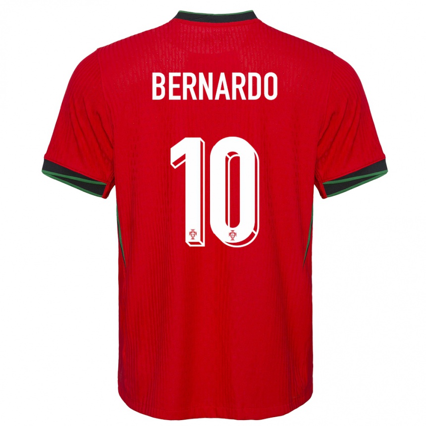 キッズフットボールポルトガルベルナルド・シウバ#10赤ホームシャツ24-26ジャージーユニフォーム