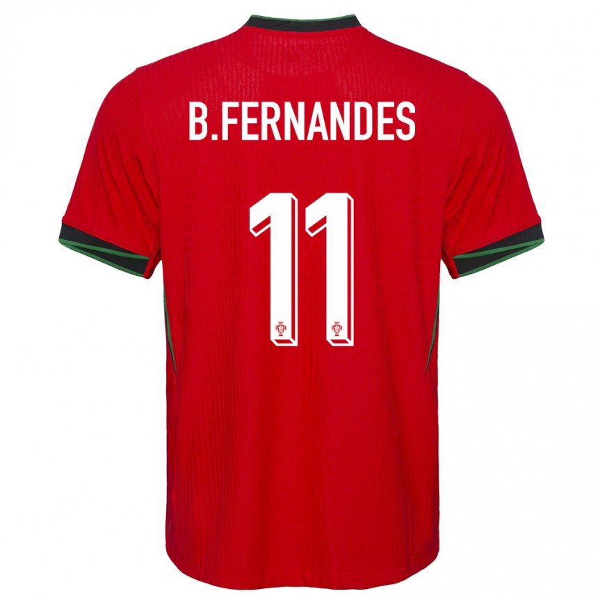 キッズフットボールポルトガルブルーノ・フェルナンデス#11赤ホームシャツ24-26ジャージーユニフォーム