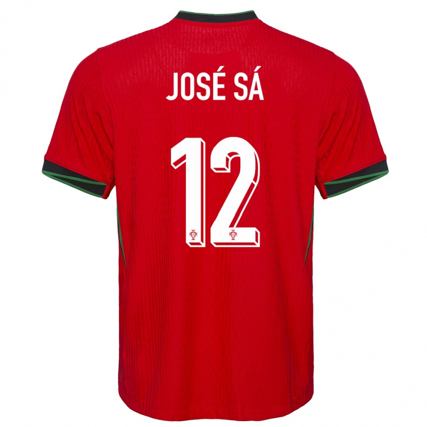 キッズフットボールポルトガルジョゼ・サ#12赤ホームシャツ24-26ジャージーユニフォーム