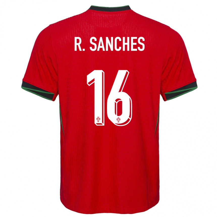 キッズフットボールポルトガルレナト・サンチェス#16赤ホームシャツ24-26ジャージーユニフォーム