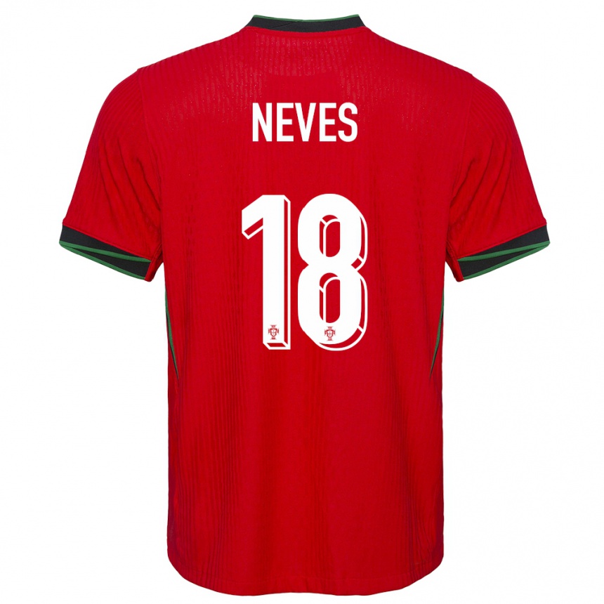 キッズフットボールポルトガルルベン・ネヴェス#18赤ホームシャツ24-26ジャージーユニフォーム