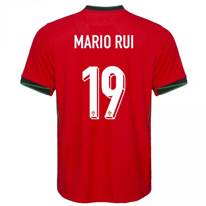 キッズフットボールポルトガルマリオ・ルイ#19赤ホームシャツ24-26ジャージーユニフォーム