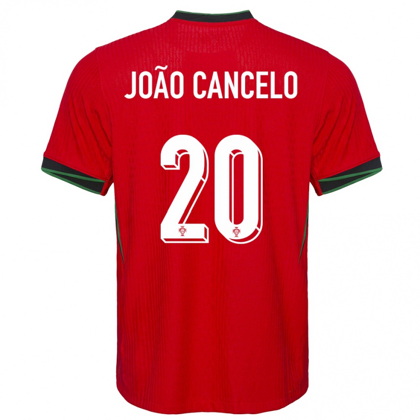 キッズフットボールポルトガルジョアン・カンセロ#20赤ホームシャツ24-26ジャージーユニフォーム