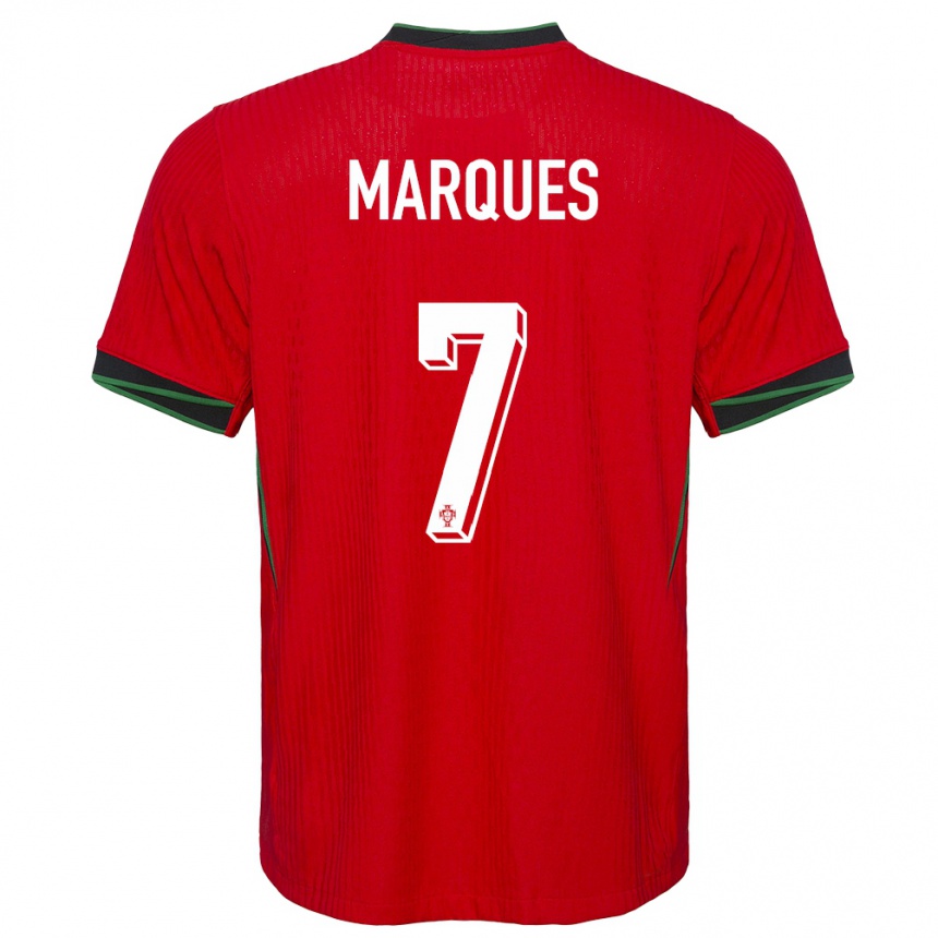 キッズフットボールポルトガルヴァネッサ・マルケス#7赤ホームシャツ24-26ジャージーユニフォーム