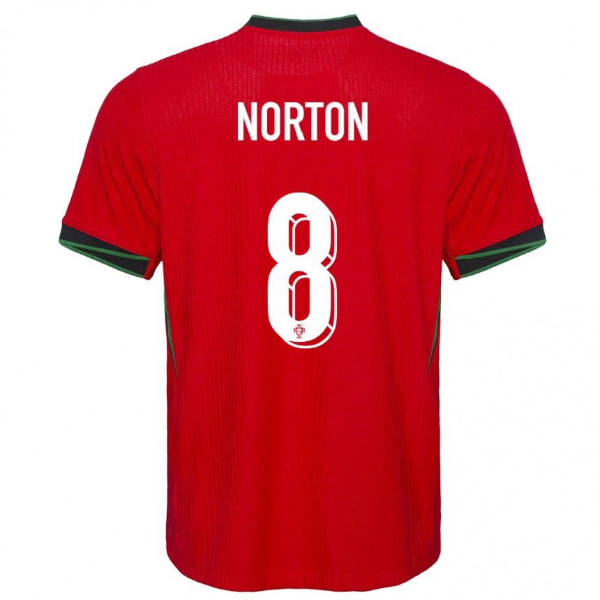 キッズフットボールポルトガルアンドレイア・ノートン#8赤ホームシャツ24-26ジャージーユニフォーム