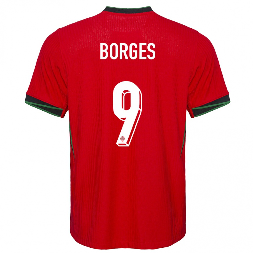 キッズフットボールポルトガルアナ・ボルジェス#9赤ホームシャツ24-26ジャージーユニフォーム