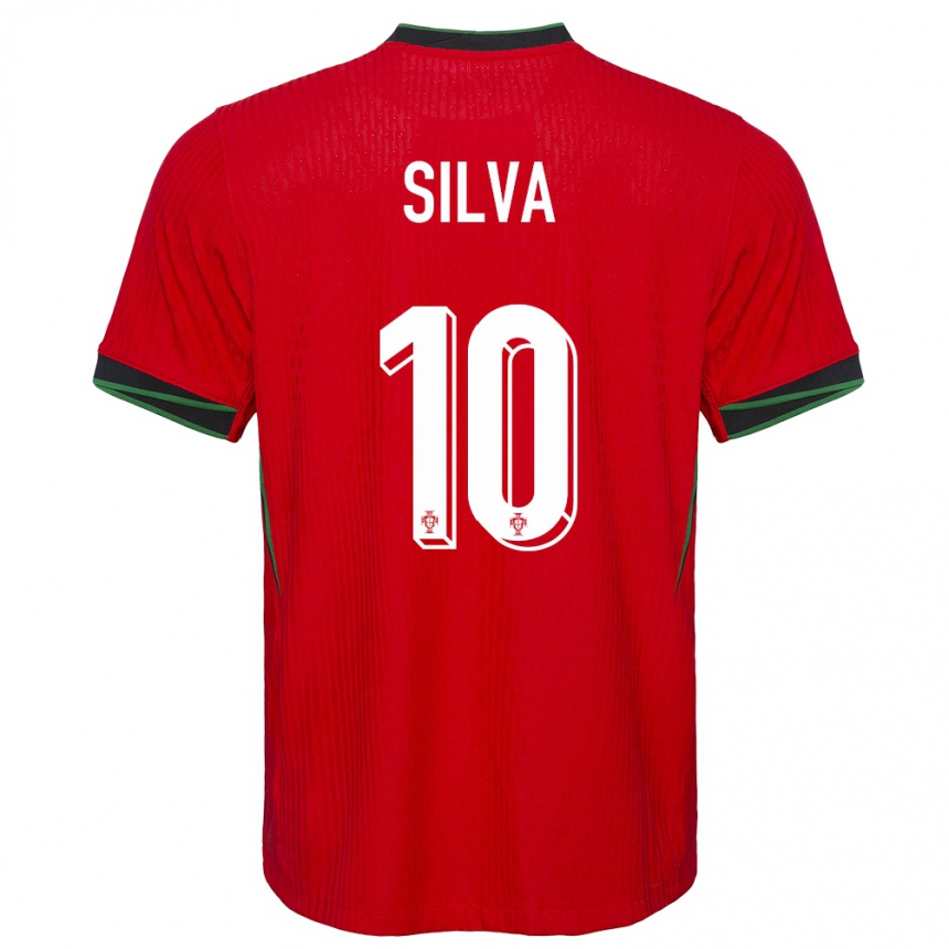 キッズフットボールポルトガルジェシカ・シルバ#10赤ホームシャツ24-26ジャージーユニフォーム