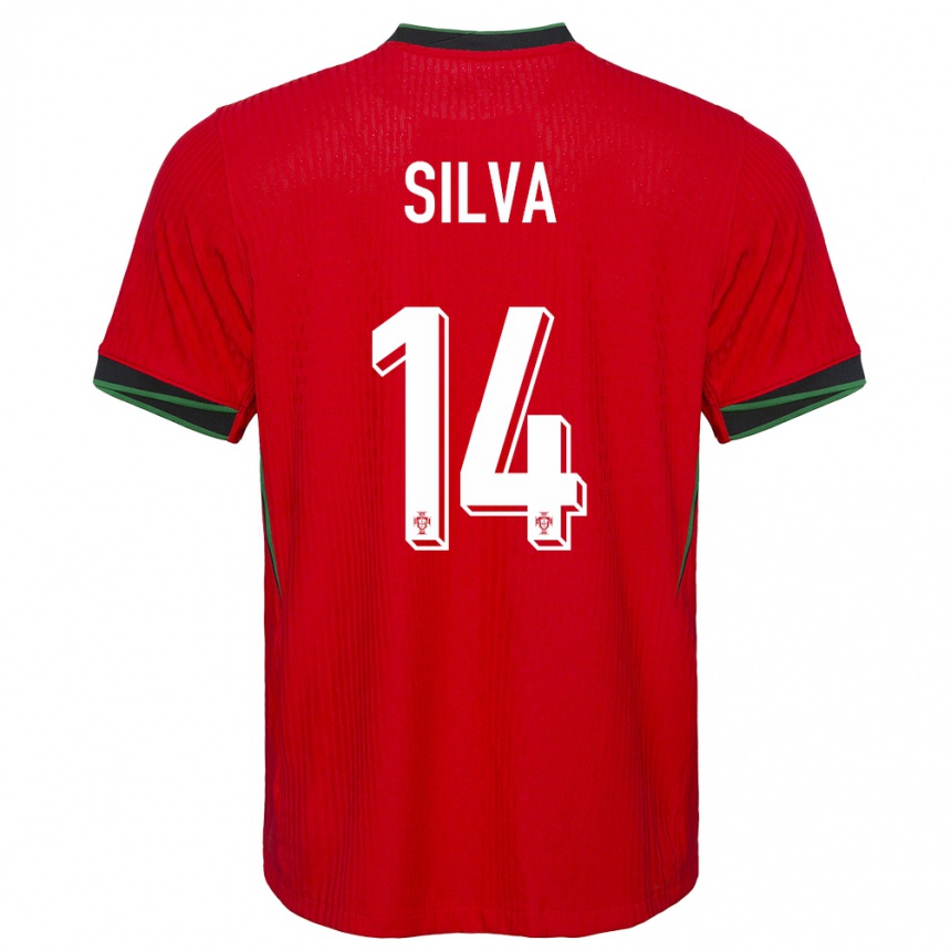 キッズフットボールポルトガルドロレス・シルヴァ#14赤ホームシャツ24-26ジャージーユニフォーム