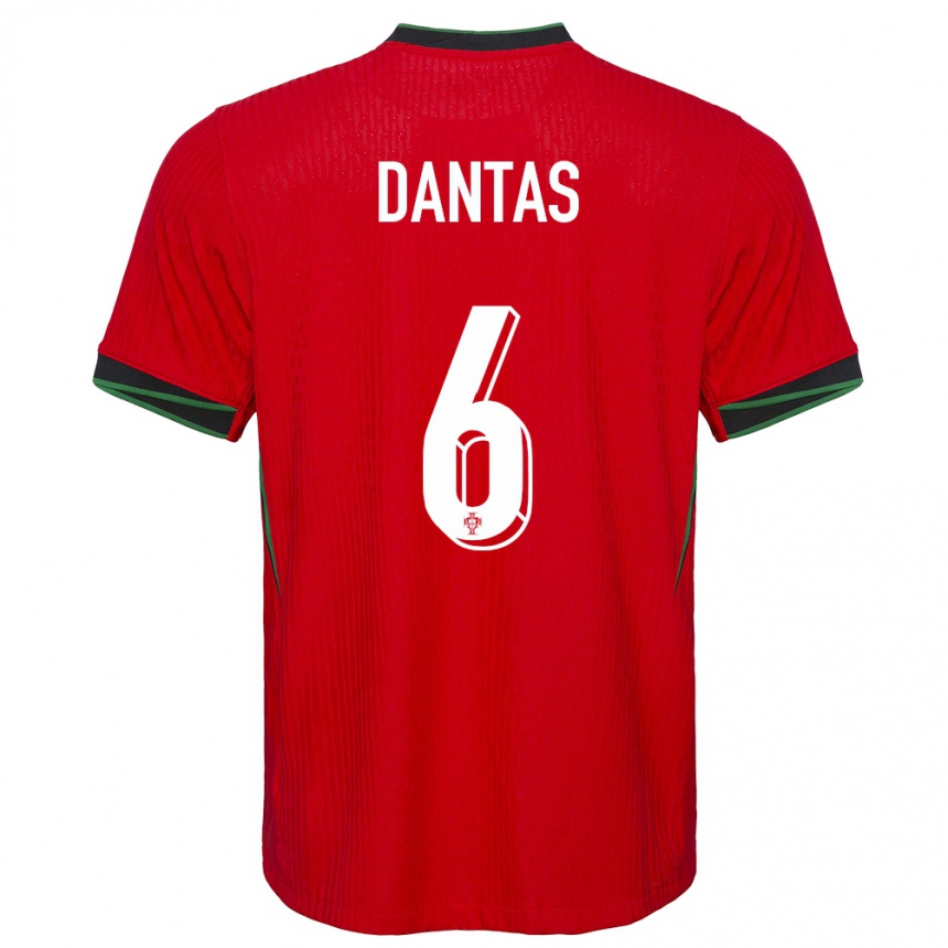 キッズフットボールポルトガルチアゴ・ダンタス#6赤ホームシャツ24-26ジャージーユニフォーム