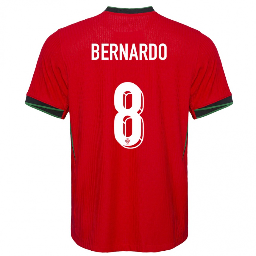 キッズフットボールポルトガルパウロ・ベルナルド#8赤ホームシャツ24-26ジャージーユニフォーム
