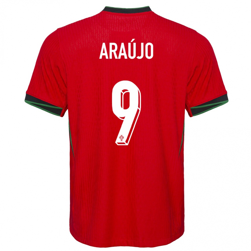キッズフットボールポルトガルエンリケ・アラウージョ#9赤ホームシャツ24-26ジャージーユニフォーム